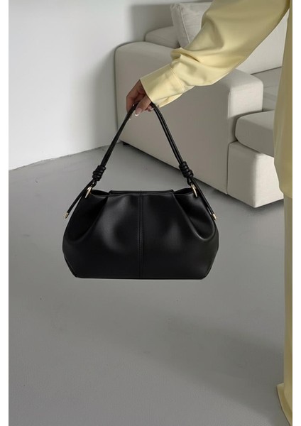 Lagraccio Paris Kadın Brale Yumuşak Deri El ve Omuz Çantası Mat Siyah