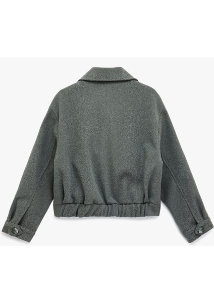 Düğmeli Cepli Uzun Kollu Kruvaze Kısa Kaşe Ceket fiyatları