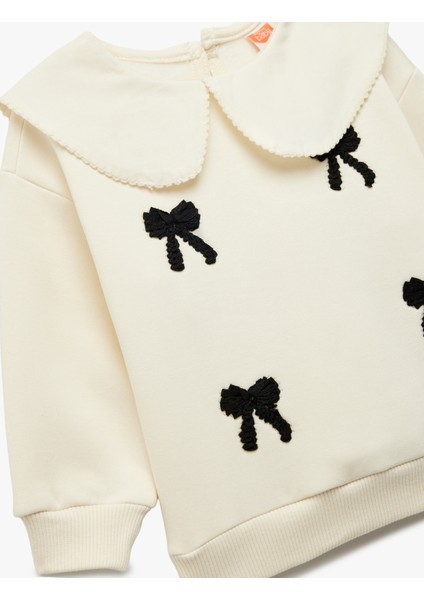 Fiyonk Detaylı Uzun Kollu Bebe Yaka Sweatshirt modelleri