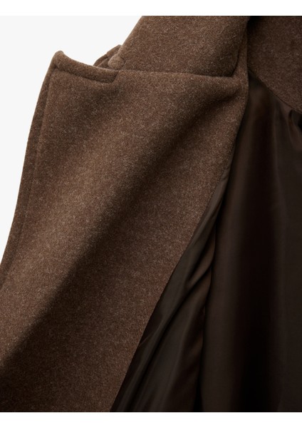 Cepli Uzun Kollu Kruvaze Kemerli Uzun Kaşe Kaban fırsatları