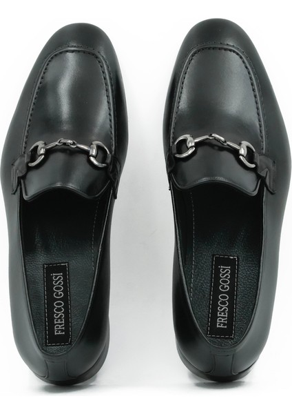Hakiki Deri Siyah Mokasen Erkek Kösele Ayakkabı - Microlight Taban - Tuna ML161 indirimleri