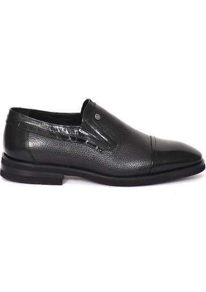 Hakiki Deri Siyah Klasik Erkek Ayakkabı - Eva Taban - 4107