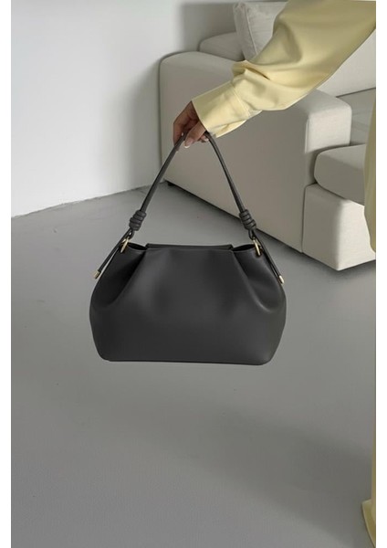 Lagraccio Paris Kadın Brale Yumuşak Deri El ve Omuz Çantası Antrasit