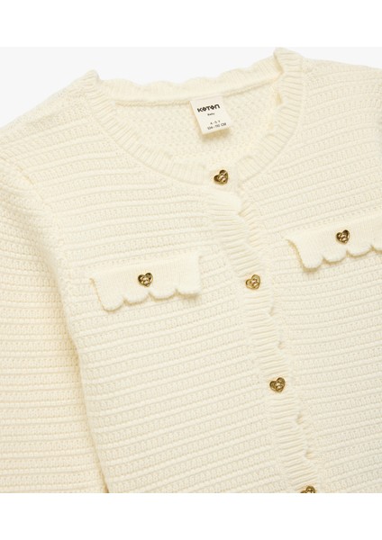 Viskon Karışımlı Düğmeli Uzun Kollu Bisiklet Yaka Triko Hırka modelleri