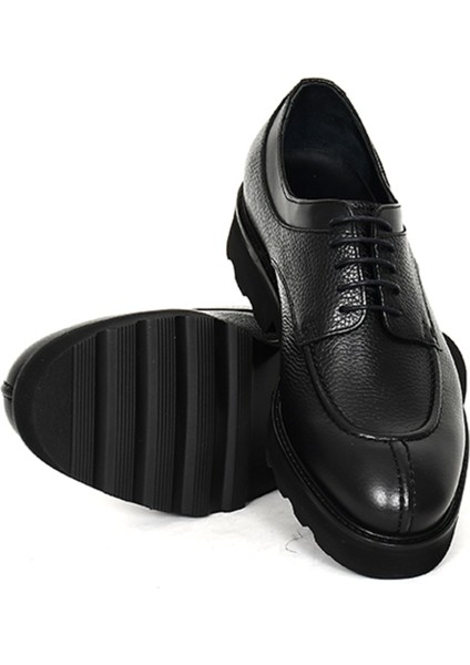 Hakiki Deri Siyah Klasik Erkek Ayakkabı Eva Taban Bağcıklı - 0302 fırsatları