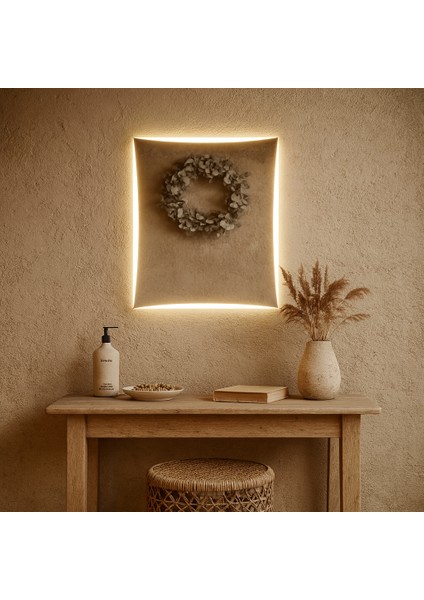 Luna LED Ayna – Kavisli Kare Formlu Modern Duvar Aynası fiyatları