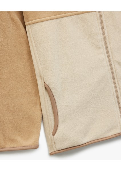 Dik Yaka Uzun Kollu Fermuarlı Polar Sweatshirt fırsatları