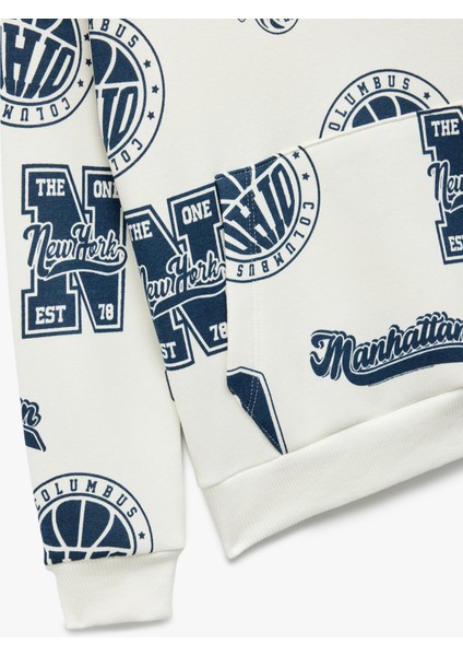 Oversize Uzun Kollu Kapşonlu Baskılı Sweatshirt modelleri