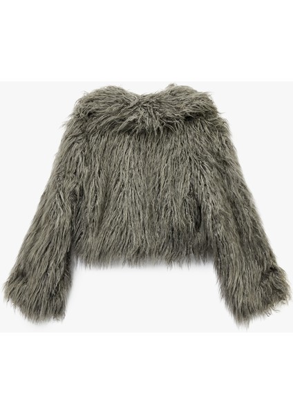 Uzun Kollu Şal Yaka Kısa Suni Kürk Mont fiyatları