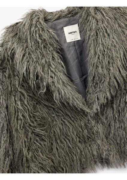 Uzun Kollu Şal Yaka Kısa Suni Kürk Mont modelleri