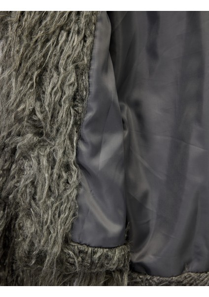 Uzun Kollu Şal Yaka Kısa Suni Kürk Mont fırsatları