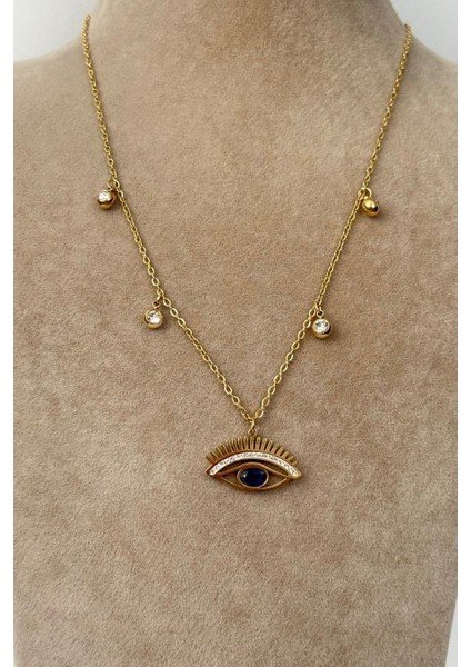 Çelik Göz Detay Zincir Kolye