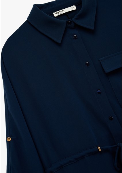 Krep Kumaş Regular Fit Bağlama Detaylı Uzun Kollu Gömlek Ceket modelleri