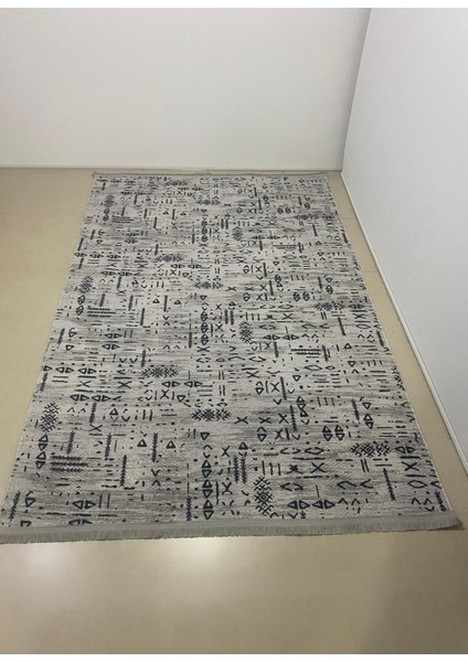 Iskandinav Kabartmalı Saçaklı Gri Kaymaz Taban Yıkanabilir Kesme Yolluk Halı indirimleri