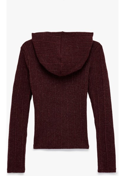 Slim Fit Kapüşonlu Uzun Kollu Dokulu Fermuarlı Hırka fiyatları