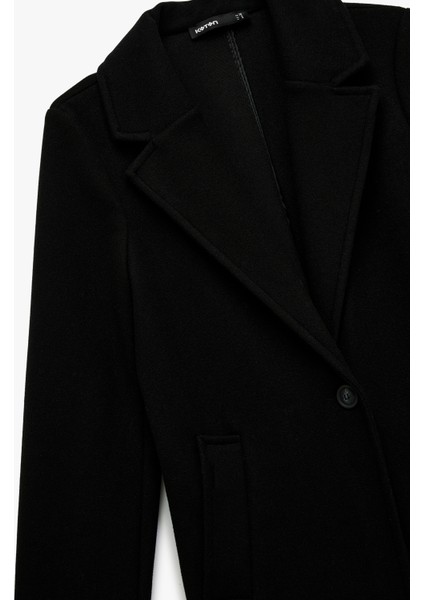 Uzun Kollu Düğmeli Cepli Kruvaze Uzun Kaşe Kaban modelleri