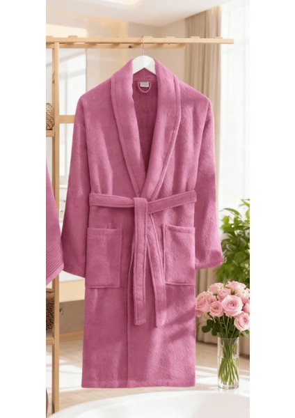 Kadın Havlulu Banyo Bornoz Takımı %100 Pamuklu Mürdüm fırsatları
