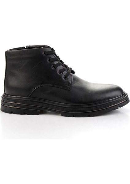 Siyah Hakiki Deri Erkek Bot & Bootie E02811252943 indirimleri