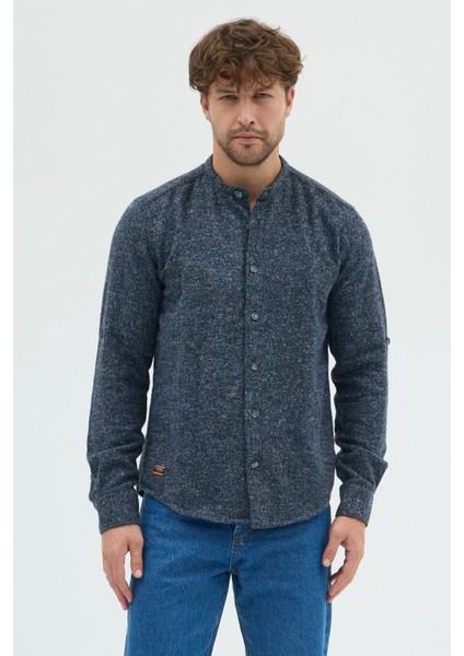 Erkek Hakim Yaka Kırçıllı Flanel Dokuma Kumaş Cepsiz Kalın Kışlık Overshirt Gömlek indirimleri