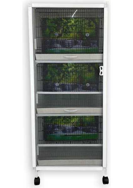 Istanbul Kafes - MODEL: PDM03 – 3’LÜ DOLAP – PVC KUŞ DOLABI - ÇOK AMAÇLI DOLAP DOLAP KAFES – PVC KAFES – SALMA KAFES (MONTAJLI KURULU GÖNDERİM)