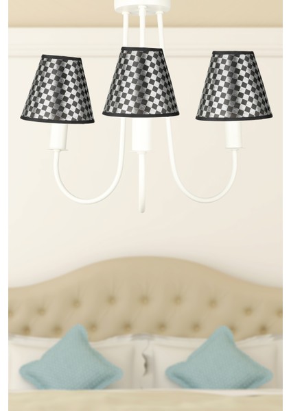 Elina 3.lü Avize Beyaz No:09