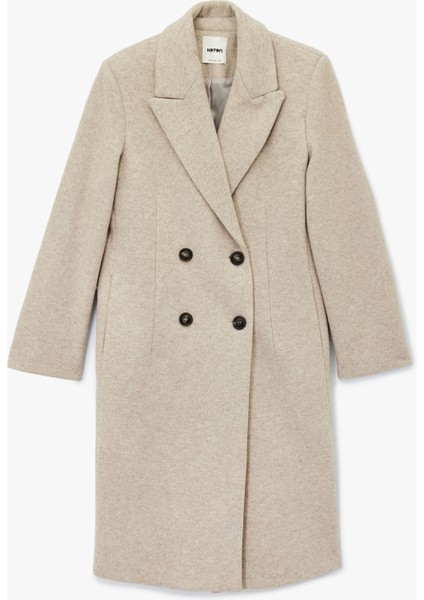 Cepli Uzun Kollu Kruvaze Düğmeli Kaşe Kaban modelleri