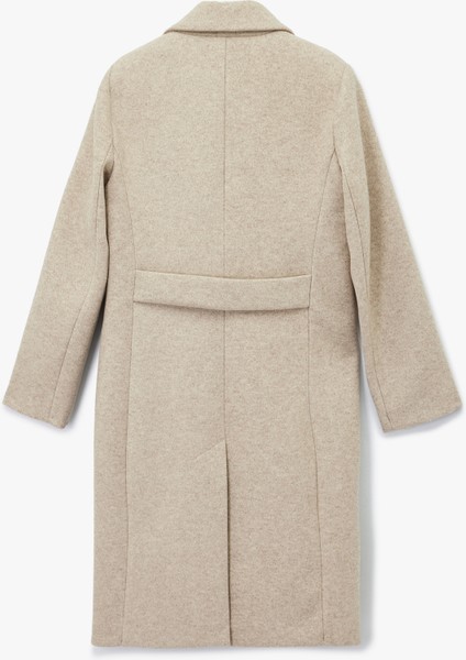 Cepli Uzun Kollu Kruvaze Düğmeli Kaşe Kaban fırsatları