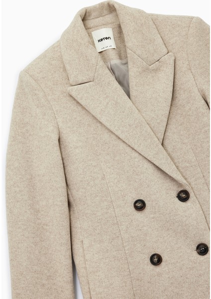 Cepli Uzun Kollu Kruvaze Düğmeli Kaşe Kaban indirimleri