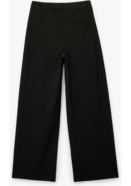 Cepli Pile Detaylı Geniş Paça Kumaş Palazzo Pantolon fiyatları