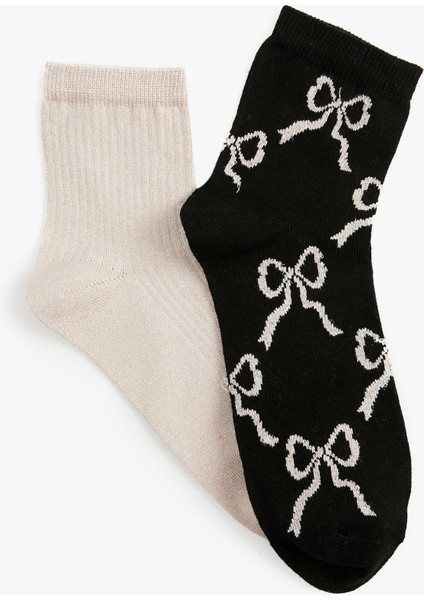 Fiyonk Baskılı Pamuklu 2'li Soket Çorap Seti fiyatları