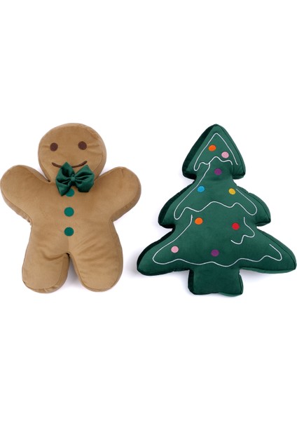 2’li Peluş Set – Kurabiye Adam ve Çam Ağacı Hediyelik Dekoratif Oyuncak Yastık modelleri