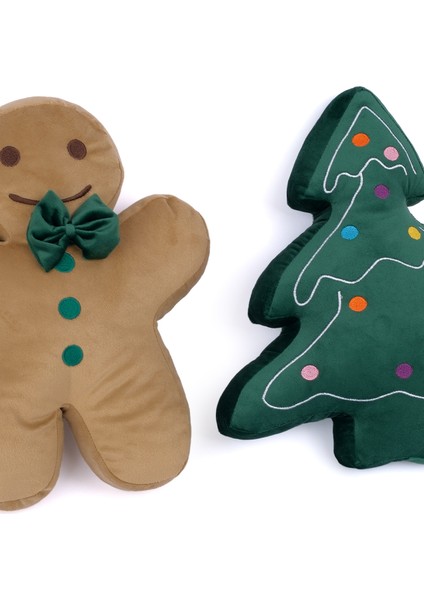 2’li Peluş Set – Kurabiye Adam ve Çam Ağacı Hediyelik Dekoratif Oyuncak Yastık indirimleri