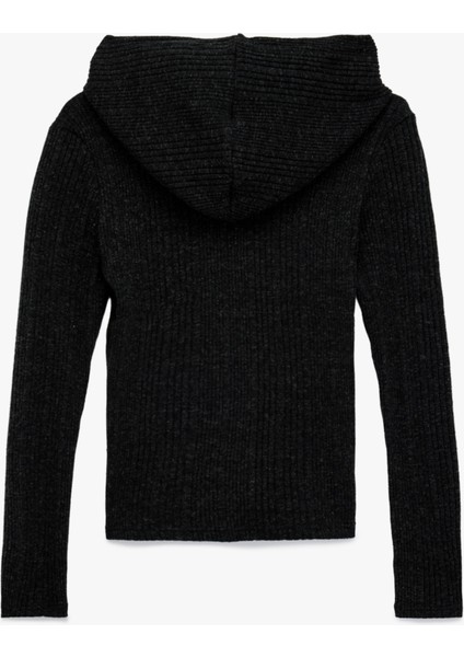 Slim Fit Kapüşonlu Uzun Kollu Dokulu Fermuarlı Hırka fiyatları
