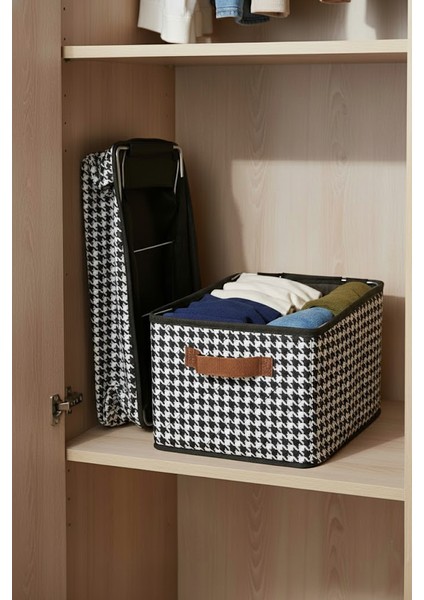 Raf Düzenleyici 25 cm - Kazayağı Desenli | 2 Adet | Çelik Destekli, Katlanabilir Kıyafet Saklama Organizeri