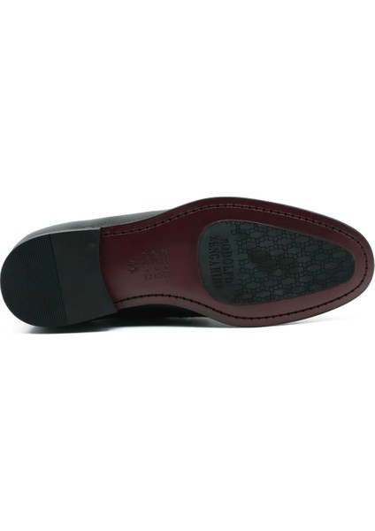 Hakiki Deri Siyah Mokasen Erkek Kösele Ayakkabı - Toka Detaylı modelleri