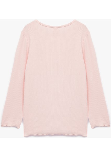 Pamuklu Uzun Kollu Kaşkorse Kalp Işlemeli Bisiklet Yaka Tişört fiyatları