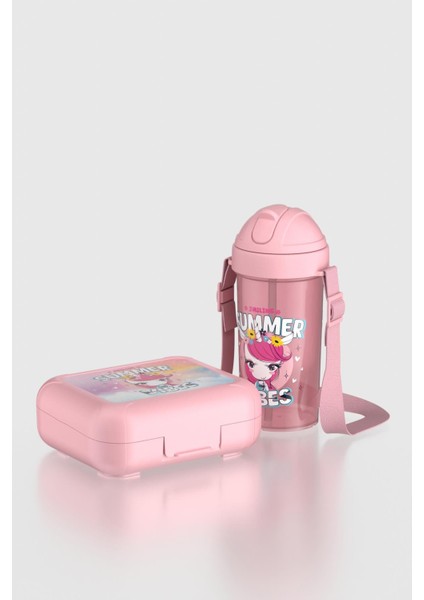 Cosmo Desenli Pp Çocuk Beslenme Kabı ve Suluk Seti 192017 Pembe