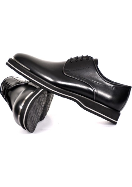Hakiki Deri Siyah Klasik Erkek Ayakkabı Bağcıklı Eva Taban - 6260 fırsatları