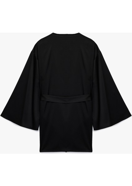 Kruvaze Yaka Uzun Kollu Bağlama Detaylı Sabahlık fiyatları