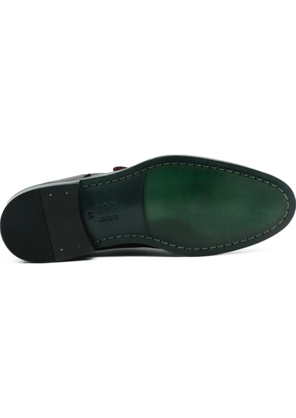 Hakiki Deri Siyah Mokasen Erkek Kösele Ayakkabı - Toka Detaylı modelleri