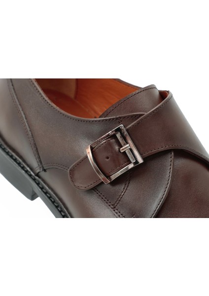 Hakiki Deri Siyah Mokasen Erkek Kösele Ayakkabı - Toka Detaylı