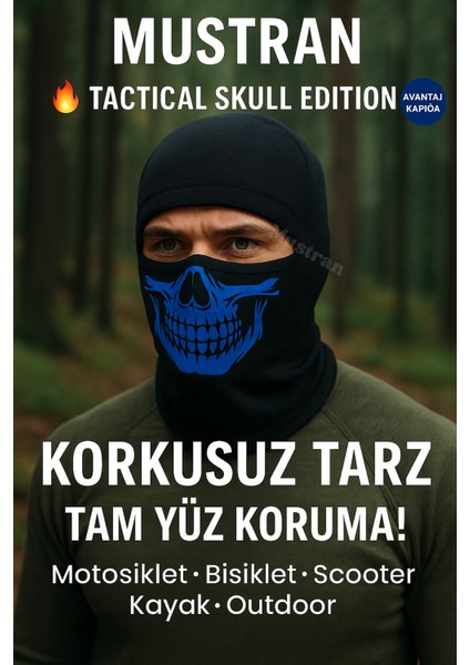 Tactical Skull Baskı Balaklava | Termal Kışlık Motosiklet Maskesi Kayak Kask Altı Unisex