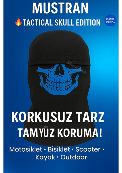 Tactical Skull Baskı Balaklava | Termal Kışlık Motosiklet Maskesi Kayak Kask Altı Unisex fiyatları
