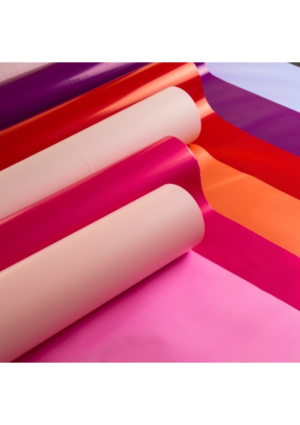 70cm x 10m OPP (JELATİN) Çiçek Buket Ambalaj Kağıdı - Pembe Lila Çift Taraflı indirimleri
