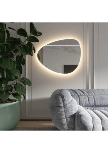 Nova LED Ayna – Modern Geometrik Formlu Duvar Aynası