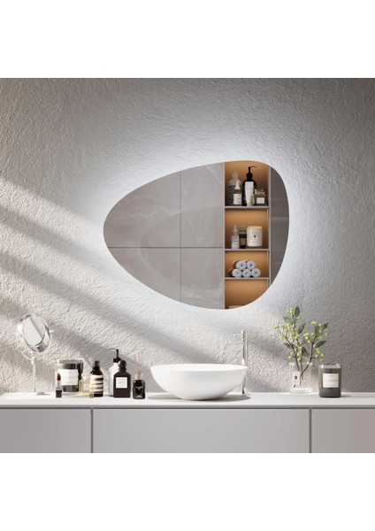 Nova LED Ayna – Modern Geometrik Formlu Duvar Aynası indirimleri
