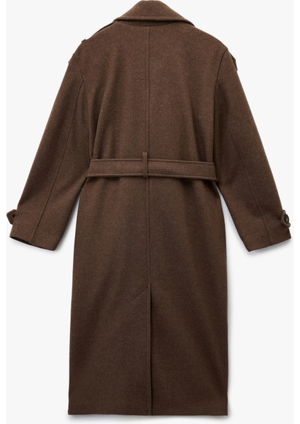 Cepli Uzun Kollu Kruvaze Kemerli Uzun Kaşe Kaban fiyatları