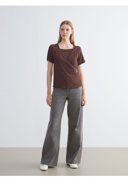 Yeni Sezon Kruvaze Yaka Dokulu Bluz fiyatları