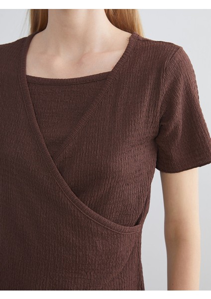 Yeni Sezon Kruvaze Yaka Dokulu Bluz modelleri