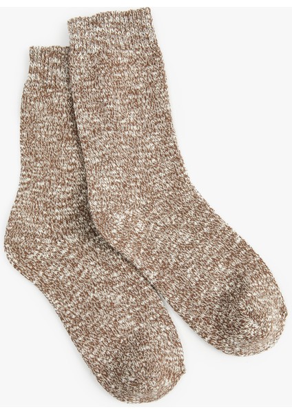 Pamuklu Desenli Soket Çorap